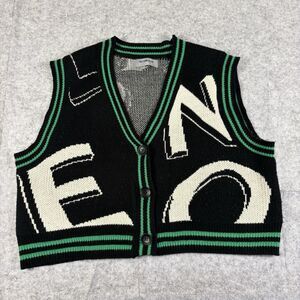 No One Else x CHUU Korea Black & Green Knit Sleeveless Sweater Vest 165/104A EUC